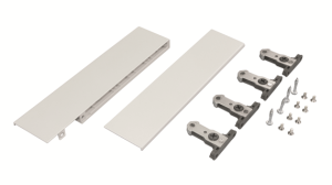 Mocowanie panelu przedniego szuflady wewnętrznej do szkła SEVROLLBOX SLIM h=199mm, biały Sevroll System