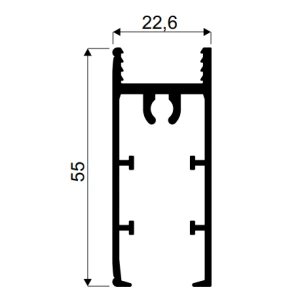 Listwa pozioma dolna-GM 18 Frame srebrna-2,35m Sevroll System